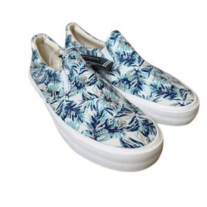 NWT Nautica Candler Canvas Slip On Shoes in Navy Palm Print Men's Size 9
